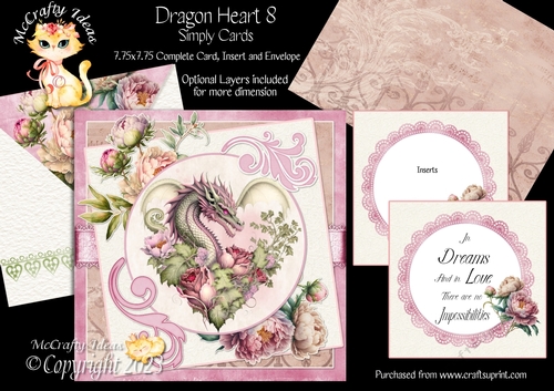Dragon Heart 8  7.75x7.75 Simply Cards 
