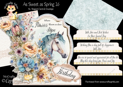 As Sweet As Spring 16 XL Shaped Card Kit