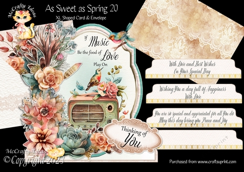 As Sweet As Spring 20 XL Shaped Card Kit