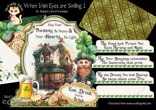 When Irish Eyes are Smiling 1 XL Shaped Card Kit