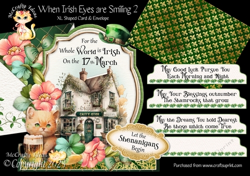 When Irish Eyes are Smiling 2 XL Shaped Card Kit