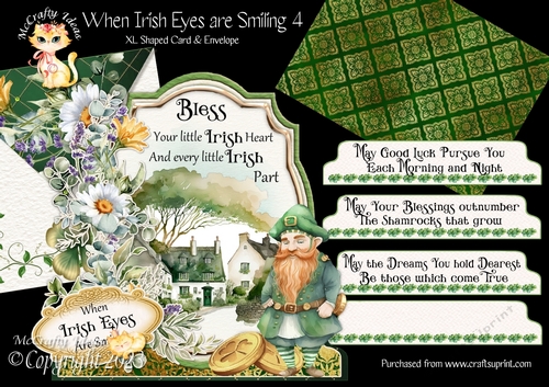 When Irish Eyes are Smiling 4 XL Shaped Card Kit