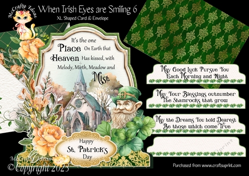When Irish Eyes are Smiling 6 XL Shaped Card Kit