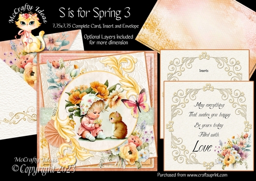 S is for Spring 3  7.75x7.75 Simply Cards 