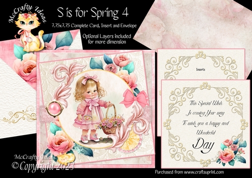 S is for Spring 4  7.75x7.75 Simply Cards 