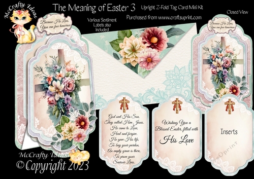 The Meaning of Easter 3 - Upright Z-fold Tag Card Mini Kit