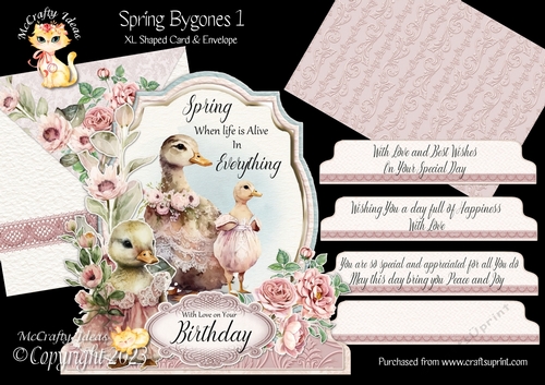Spring Bygones 1 XL Shaped Card Kit