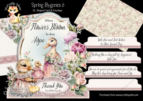 Spring Bygones 6 XL Shaped Card Kit
