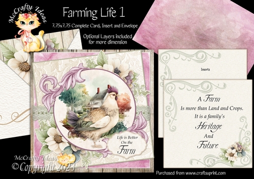 Farming Life 1  7.75x7.75 Simply Cards 