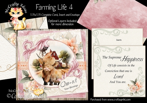 Farming Life 4  7.75x7.75 Simply Cards 