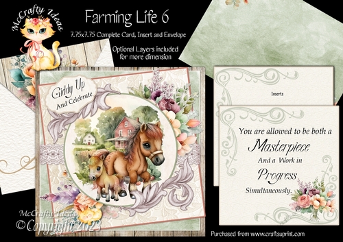 Farming Life 6  7.75x7.75 Simply Cards 