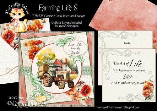 Farming Life 8  7.75x7.75 Simply Cards 