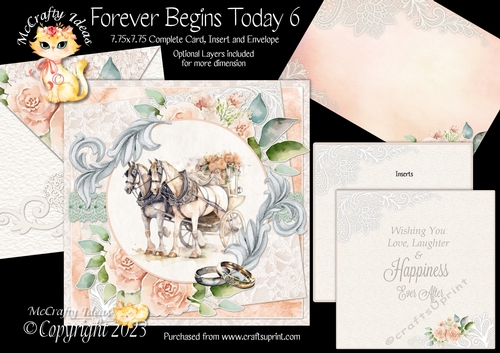 Forever Begins Today 6  7.75x7.75 Simply Cards 