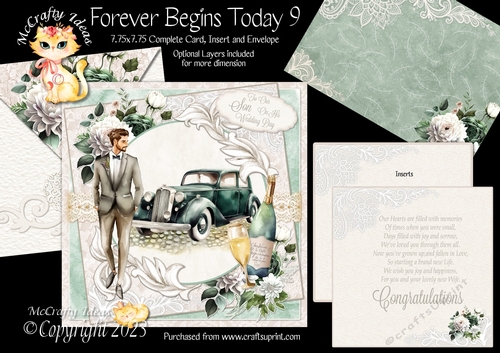 Forever Begins Today 9  7.75x7.75 Simply Cards 