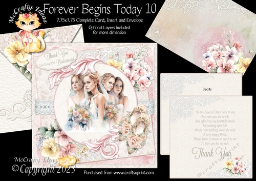 Forever Begins Today 10  7.75x7.75 Simply Cards 