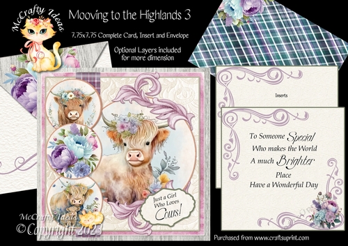 Mooving to the Highlands 3  7.75x7.75 Simply Cards 