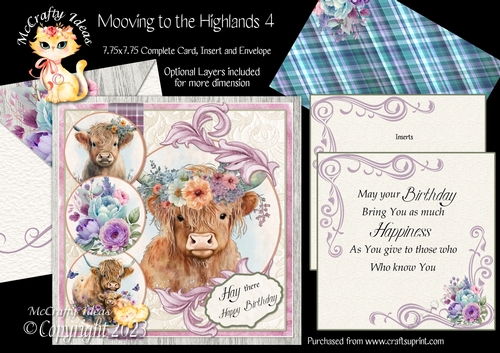 Mooving to the Highlands 4  7.75x7.75 Simply Cards 