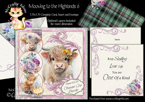 Mooving to the Highlands 6  7.75x7.75 Simply Cards 
