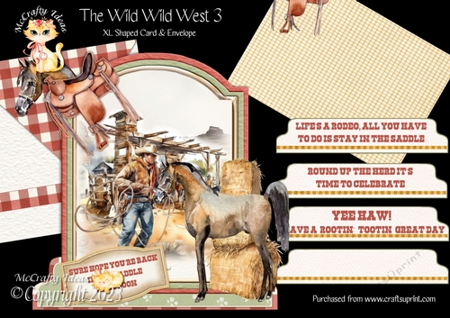 The Wild Wild West 3 XL Shaped Card Kit