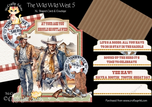 The Wild Wild West 5 XL Shaped Card Kit