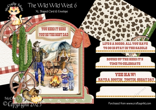 The Wild Wild West 6 XL Shaped Card Kit