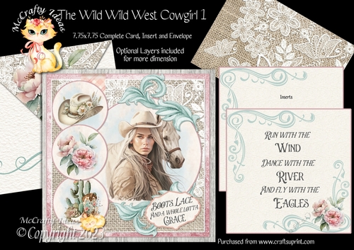 The Wild Wild West Cowgirl 1  7.75x7.75 Simply Cards 
