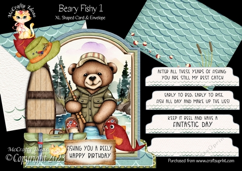 Beary Fishy 1 XL Shaped Card Kit