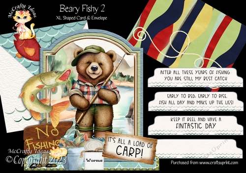 Beary Fishy 2 XL Shaped Card Kit