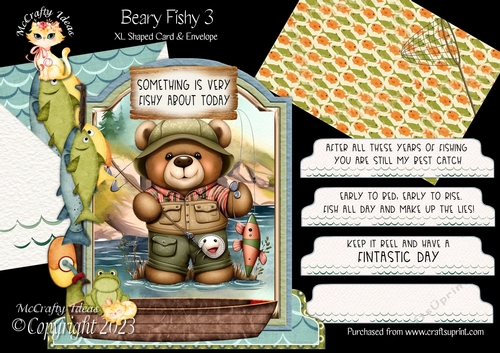 Beary Fishy 3 XL Shaped Card Kit