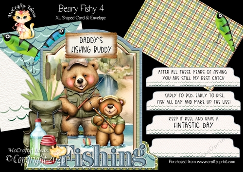 Beary Fishy 4 XL Shaped Card Kit