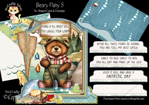 Beary Fishy 5 XL Shaped Card Kit