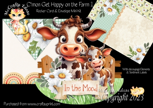 Cmon Get Happy on the Farm 1 1 Rocker Card