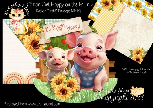 Cmon Get Happy on the Farm 2 1 Rocker Card