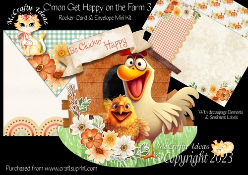 Cmon Get Happy on the Farm 3 1 Rocker Card