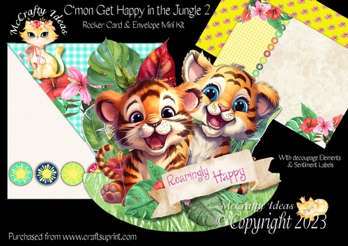 Cmon Get Happy in the Jungle 2 Rocker Card