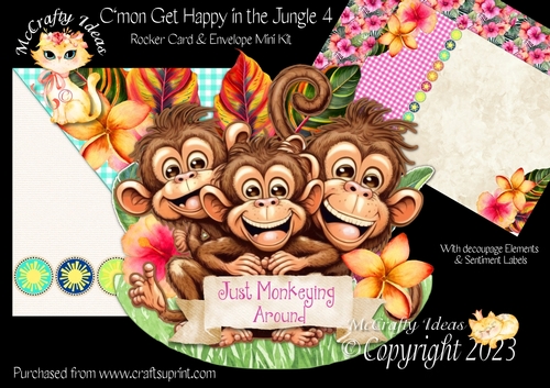 Cmon Get Happy in the Jungle 4 Rocker Card