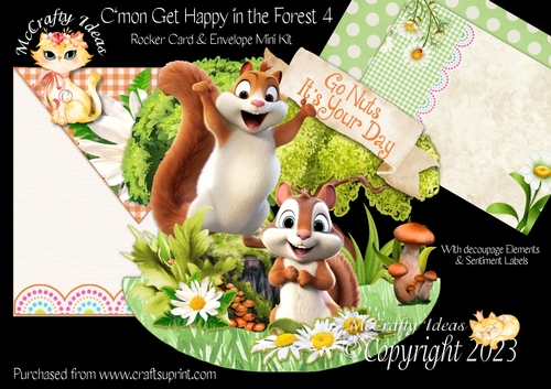 Cmon Get Happy in the Forest 4 Rocker Card