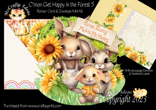 Cmon Get Happy in the Forest 5 Rocker Card