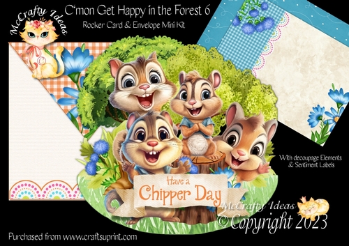 Cmon Get Happy in the Forest 6 Rocker Card