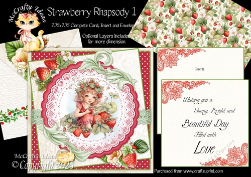 Strawberry Rhapsody 1  7.75x7.75 Simply Cards 