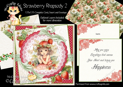 Strawberry Rhapsody 2  7.75x7.75 Simply Cards 