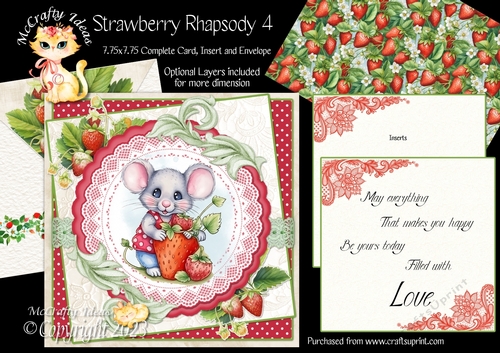 Strawberry Rhapsody 4  7.75x7.75 Simply Cards 