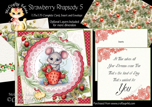 Strawberry Rhapsody 5  7.75x7.75 Simply Cards 