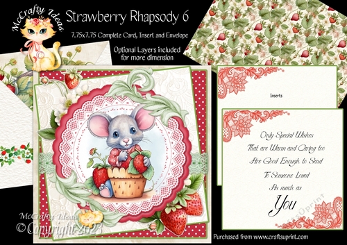 Strawberry Rhapsody 6  7.75x7.75 Simply Cards 