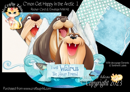 Cmon Get Happy in the Arctic 1 Rocker Card