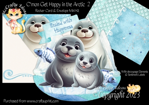 Cmon Get Happy in the Arctic 2 Rocker Card