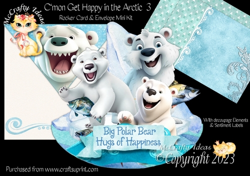 Cmon Get Happy in the Arctic 3 Rocker Card