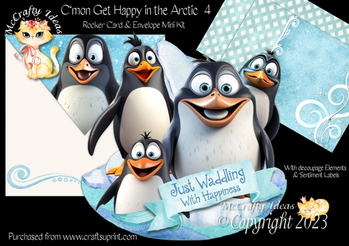 Cmon Get Happy in the Arctic 4 Rocker Card