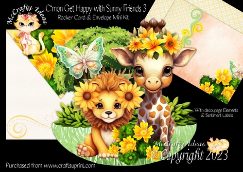 Cmon Get Happy with Sunny Friends 3 Rocker Card