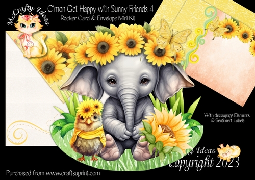 Cmon Get Happy with Sunny Friends 4 Rocker Card